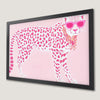 Stylish Leopard in Pink Sunglasses Art Poster for Modern Decor