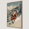 Stylish Santa Claus Mountain Canvas Print Winter Decor