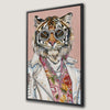Stylish Tiger in Jacket Canvas Print Fashion Art