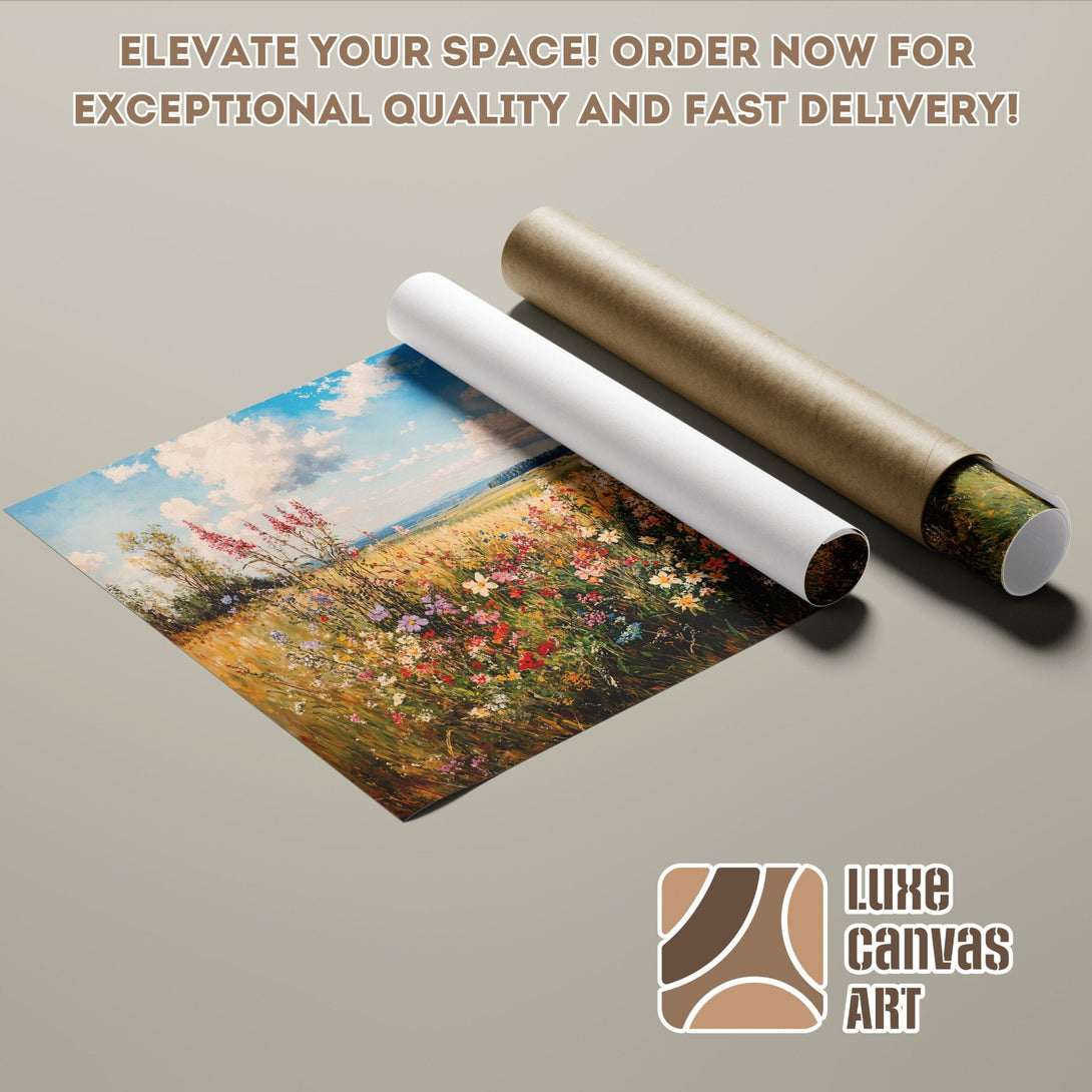 Poster Roll featuring a vibrant landscape painting in warm, natural colors. Elevate your space!