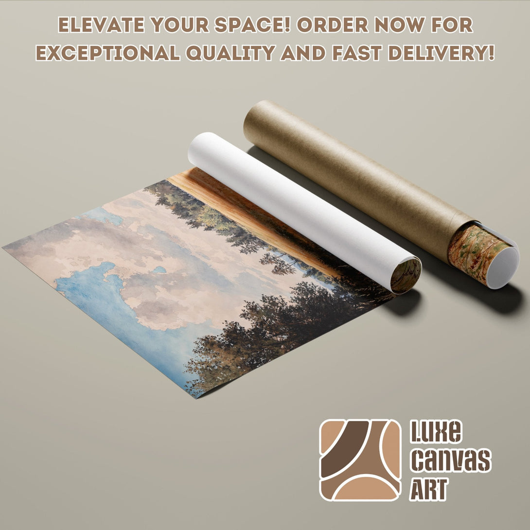 Landscape art Poster Roll in neutral tones. Elevate your space with exceptional quality art!