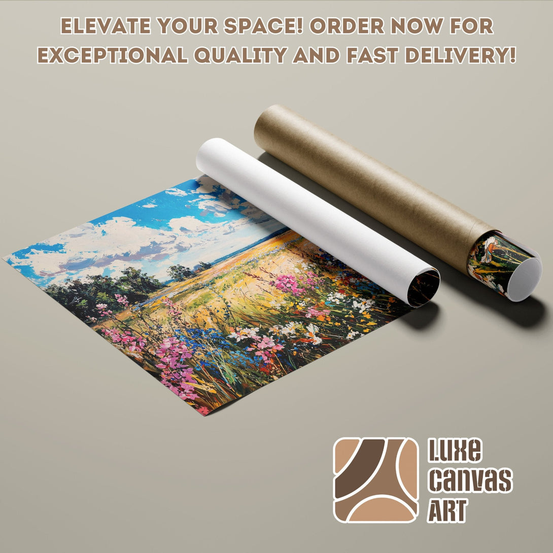 Poster Roll of a vibrant landscape painting with a colorful palette. Order your art today!