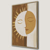 Sun and Moon Abstract Minimalist Framed Canvas Print