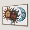Sun and Moon Art Canvas Print for Boho Chic Decor