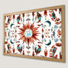 Sun and Moon Tribal Art Poster - Bohemian Wall Decor