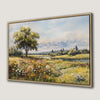 Sunny Countryside Framed Canvas Print with Wildflowers