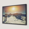 Sunny Winter Skies with Snow-Capped Mountains Canvas Print