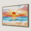 Sunrise Over Ocean Beach Canvas Print with Nautical Themes