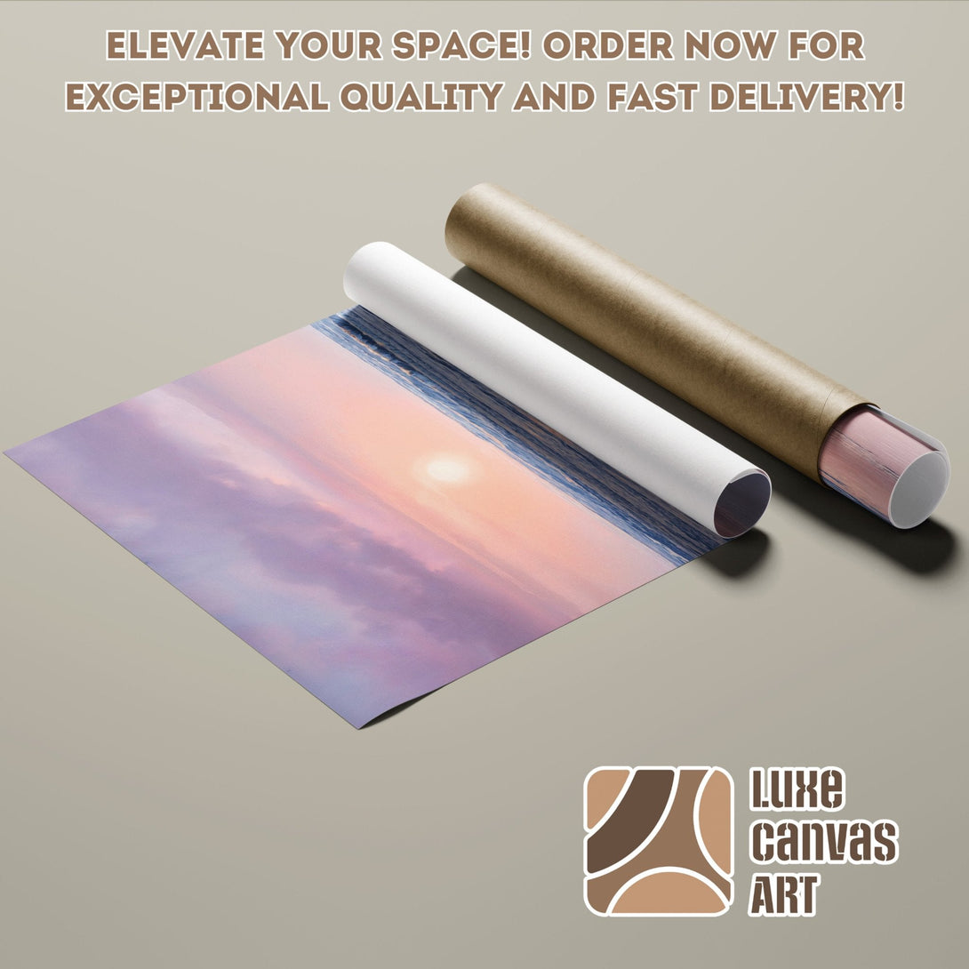 Poster Roll featuring a serene sunset in pastel colors. Elevate your space with this beautiful art!