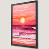 Sunset Beach Scene Art Poster - Coastal Wall Decor