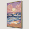Sunset Beach Seascape Canvas Print with Ocean Waves