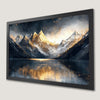 Sunset Lakeside View Art Poster - Mountain Landscape Wall Decor