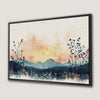 Sunset Landscape with Mountain Silhouette Canvas Print