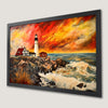 Sunset Lighthouse Art Poster - Dramatic Ocean Scene for Your Home
