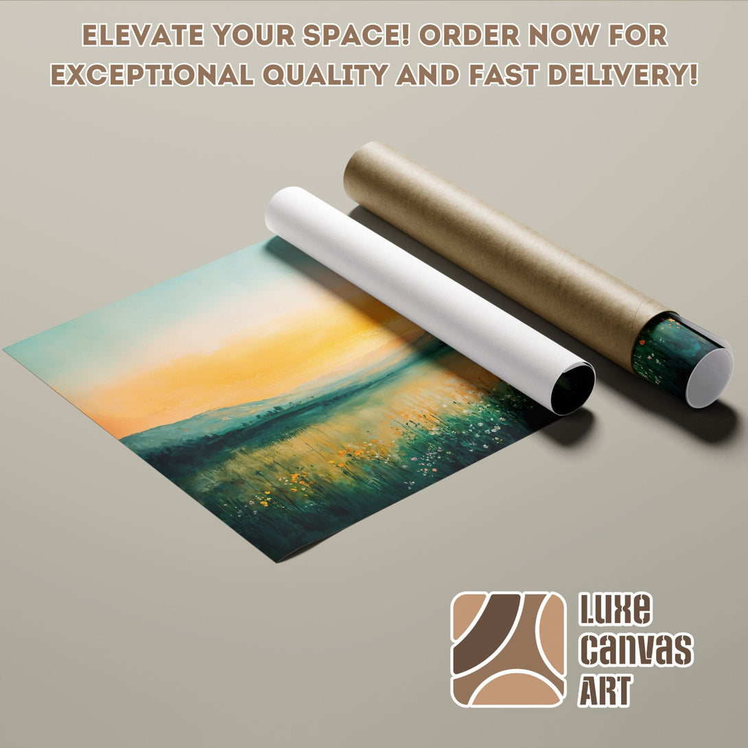 Abstract landscape Poster Roll in vibrant colors, perfect for home decor.