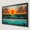 Sunset Ocean Waves Art Poster - Coastal Serenity for Your Walls