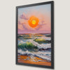 Sunset Ocean Waves Art Poster - Coastal Wall Decor