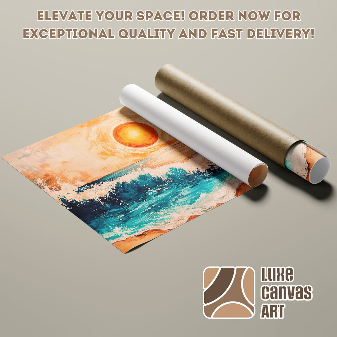 Abstract ocean Poster Roll in warm tones, ready to elevate your space! Fast delivery.