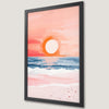 Sunset Over Ocean Art Poster - Coastal Beach Scene Decor