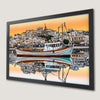 Sunset Sailing Harbor Art Poster: Coastal Wall Decor