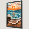 Sunset Waves Art Poster for Coastal Decor