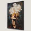 Surreal Abstract Woman Canvas Print with Explosive Colors