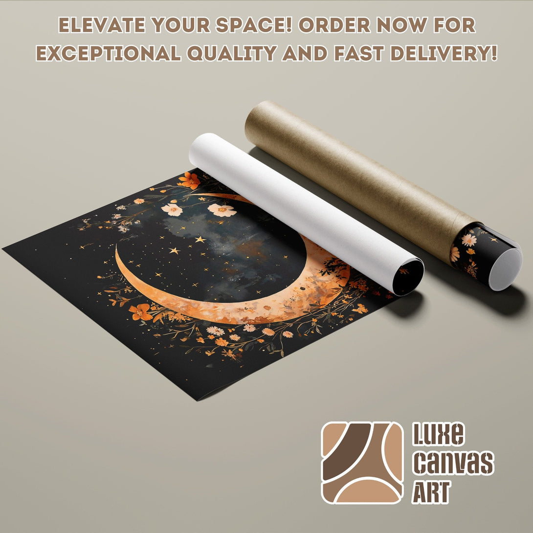 Poster Roll featuring a celestial design with a warm color palette. Order your art today!