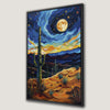 Surreal Desert Night Canvas Print with Vibrant Stars