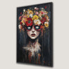 Surreal Flower Portrait Gothic Woman Canvas Print Art