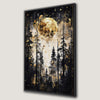 Surreal Forest Scene Canvas Print with Mystical Full Moon