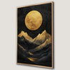 Surreal Golden Moon and Mountains Canvas Print Artwork
