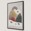 Surreal Mountains and Sheep Canvas Print for Kids Room