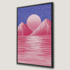 Surreal Pink Mountain at Sunset Canvas Print Home Decor