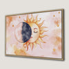 Surreal Sun and Moon Art Framed Canvas Print Decor