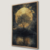 Surreal Tree Landscape Canvas Print with Golden Full Moon