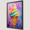 Sweet Rainbow Ice Cream Art Poster for Kids' Rooms