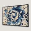 Swirling Blue and Beige Art Canvas Print for Modern Decor