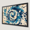 Swirling Blue and Beige Art Poster for Modern Home Decor