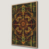 Symmetrical Geometric Canvas Print with Orange and Green Accents
