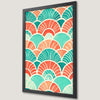 Teal and Coral Geometric Art Poster: Modern Wall Decor
