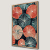 Teal and Coral Geometric Canvas Print with Vibrant Patterns