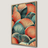 Teal and Coral Leaf Patterns Canvas Print Decoration