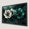 Teal and White Floral Art Poster - Exotic Botanical Print for Home