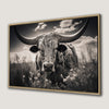 Texas Longhorn Cow Canvas Print Rustic Wall Decor