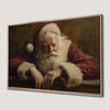 Tired Santa Claus Framed Canvas Wall Art Print Decor