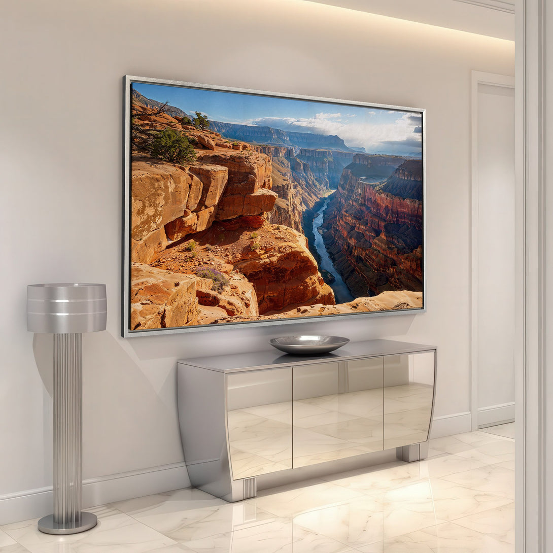 Framed Wall Art of Grand Canyon landscape in warm earth tones. Bring the beauty of nature into your home with this stunning Canvas Print.