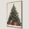 Traditional Christmas Tree Canvas Print with Gifts Ready to Hang