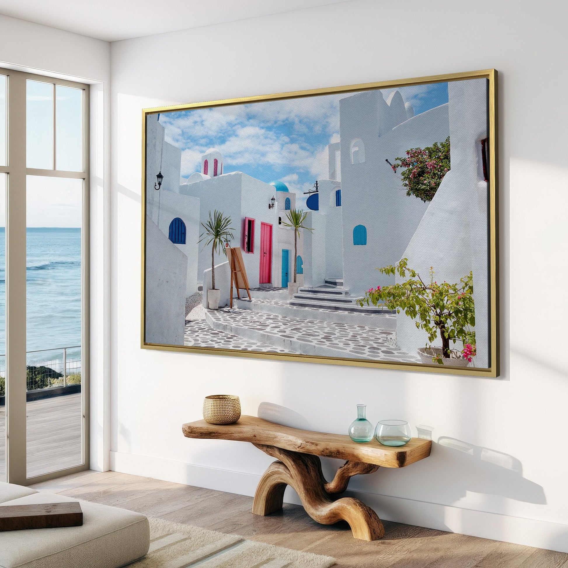 Traditional Cycladic Santorini Houses Canvas Print