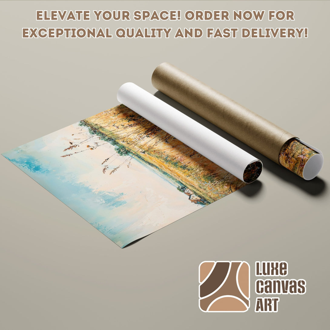 Poster Roll of landscape art in warm tones. Perfect wall decor, elevate your space with Luxe Canvas Art.