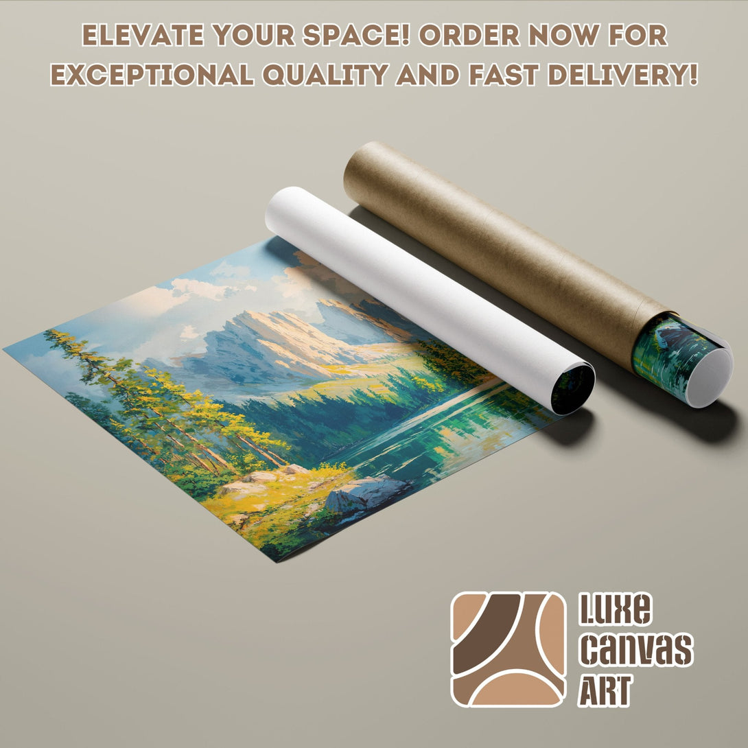 Scenic landscape Poster Roll, vibrant colors, artistic style. Elevate your space!